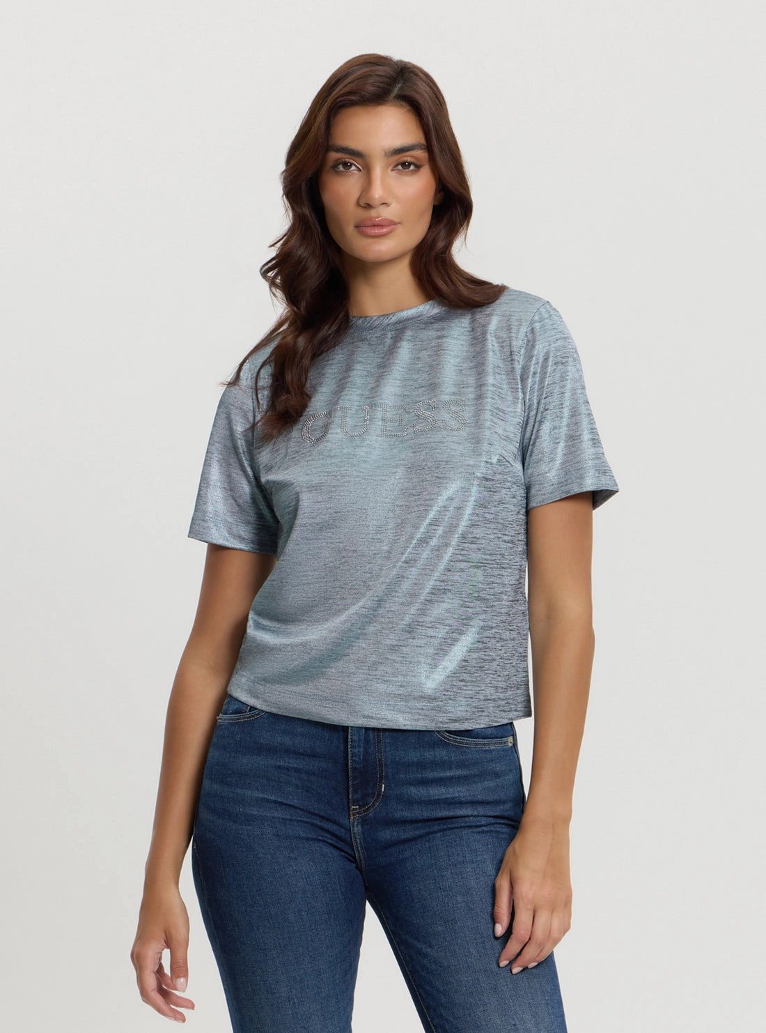 Blue Metallic Airway T-Shirt YarnDyedFabric EcoFriendlyDye
