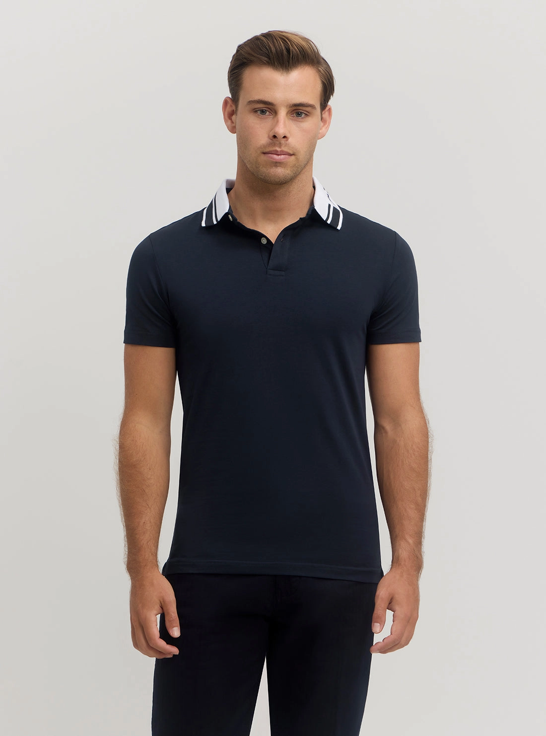 Durable Hem Stitching Blue Nolan Short Sleeve Polo T-Shirt