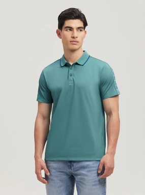 Tagless Design UltravioletProtectionFabric Blue Paul Pique Polo T-Shirt