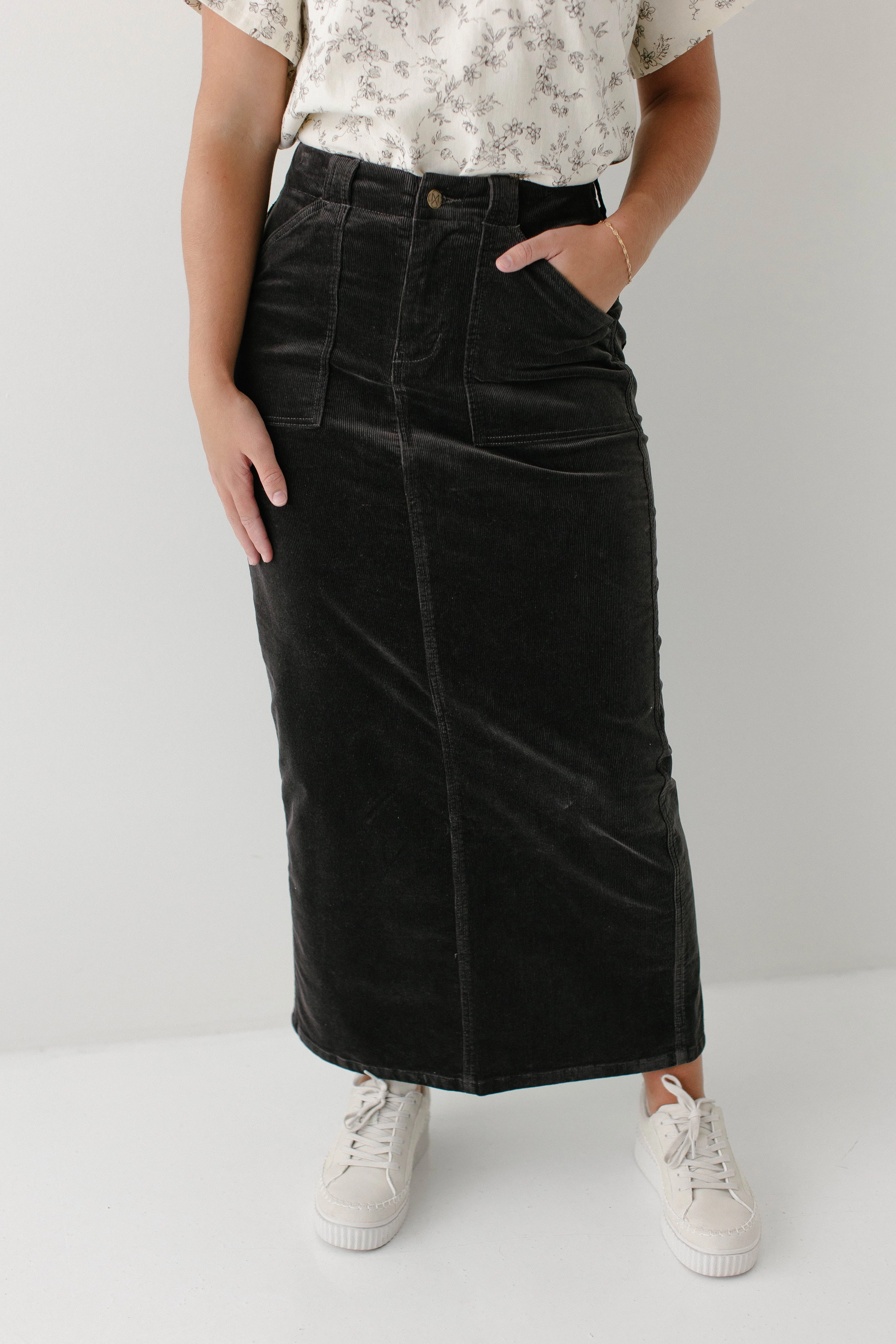 Relaxed Feel 'Autumn' Corduroy Maxi Length Skirt