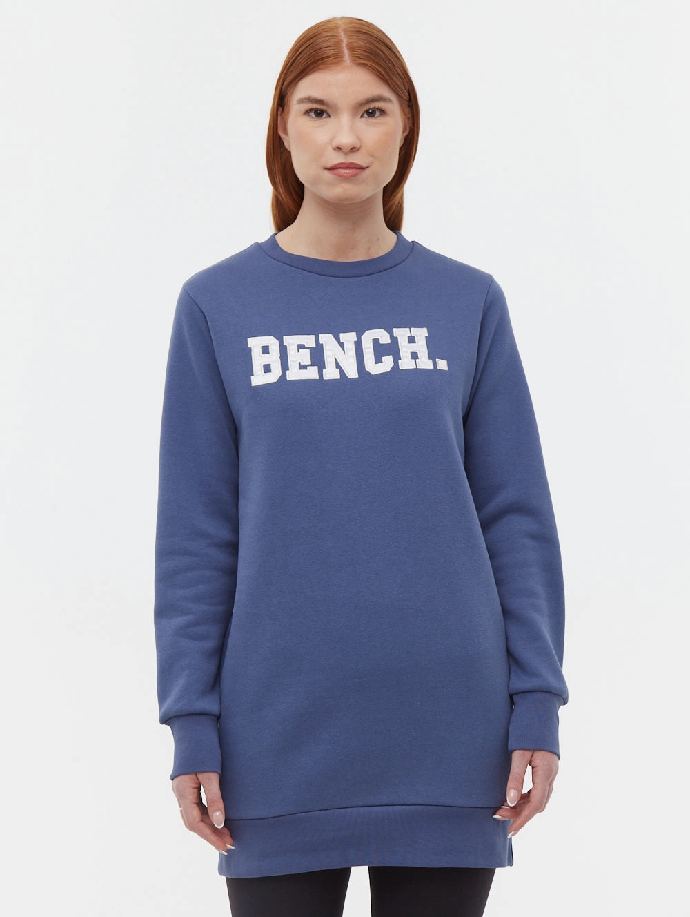 Flexible Comfort Anti Snag Threadwork Urlenne Collegiate Logo Crew Neck Sweatshirt Dress