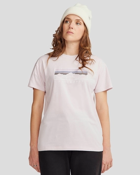 Women's Mountain Sunset Organic Cotton T-shirt - Stardust Soft Touch Airflow Ventilation