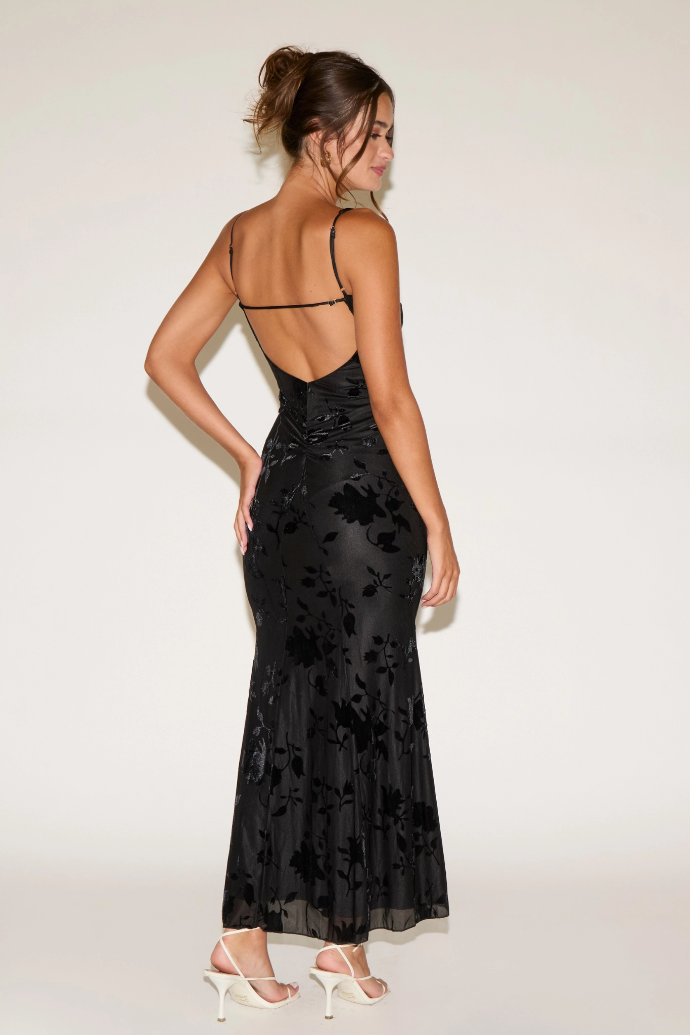 Soft Vibes BURNOUT MESH OPEN BACK SLEEVELESS MAXI DRESS