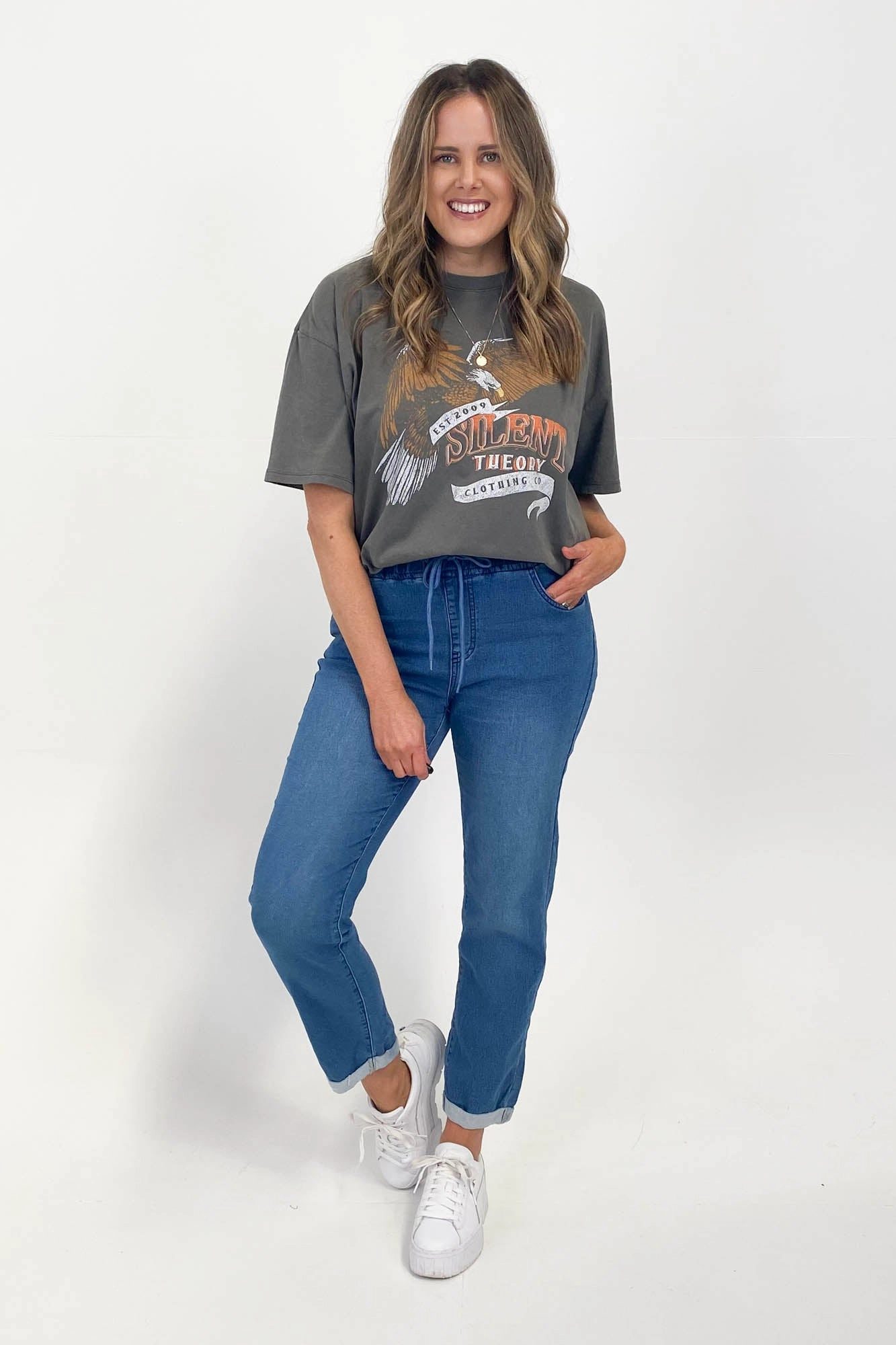 Tailored Fit Squat Proof Indoor Exercise By Lily Genevieve Jogger Blue