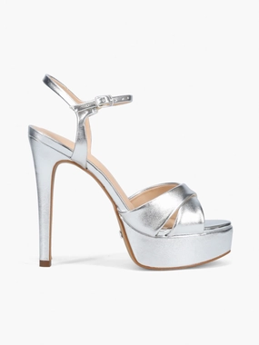 Clear High Heels Calypso Prata Soft Metalizado