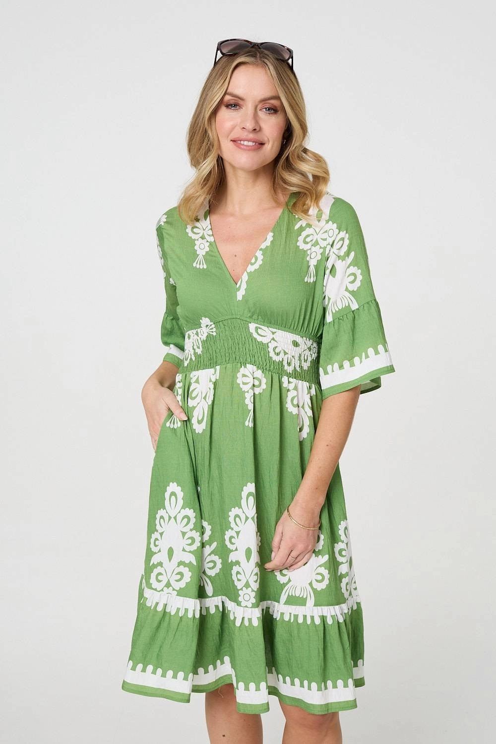Camina Camina Dress | GREEN | 0026C1 Silk Air