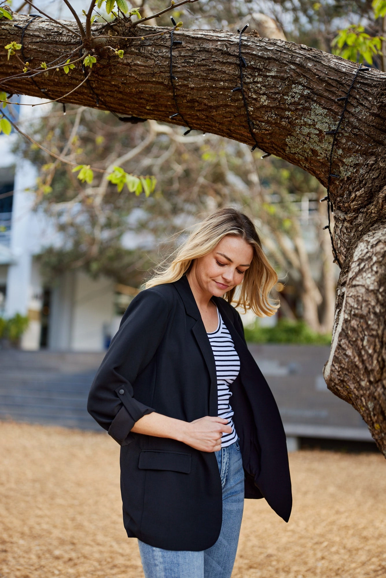 Convertible Features Gloss by Shine On Leone Blazer Black