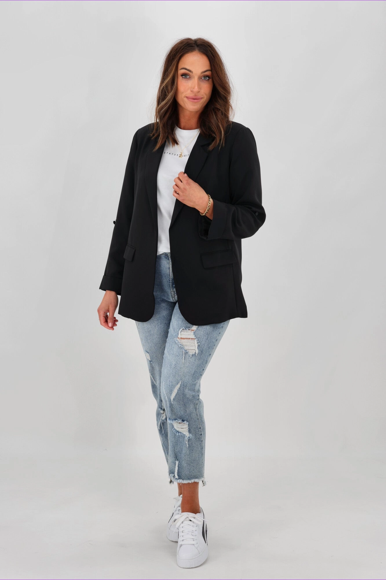 Gloss by Shine On Leone Blazer Black Weatherproof Technology DurableStitching