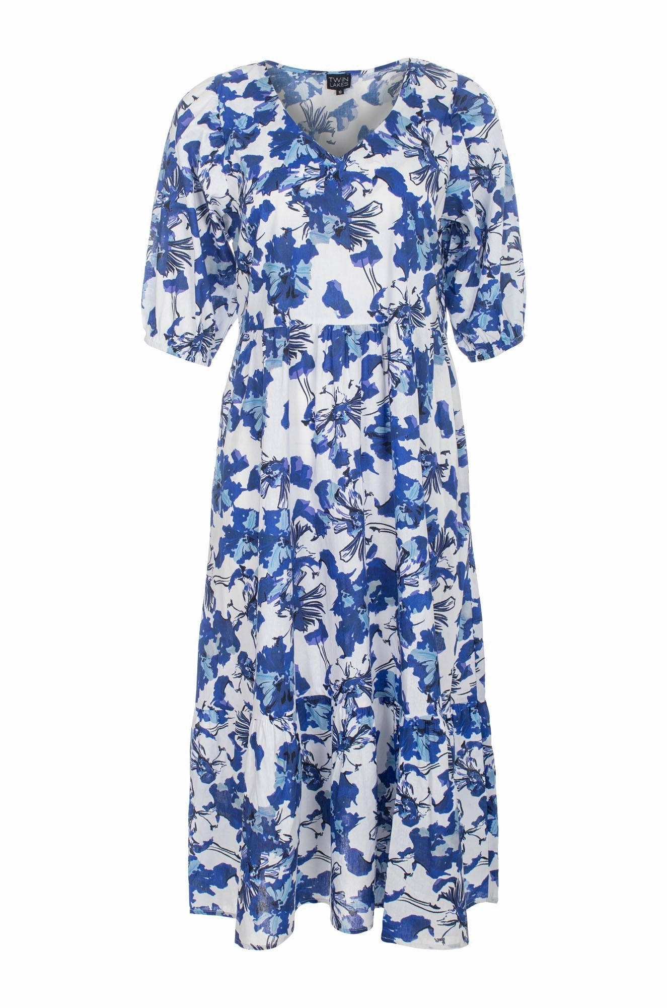 Trendy floral dress Midi Sundress | Blue Blooms | 6521C1