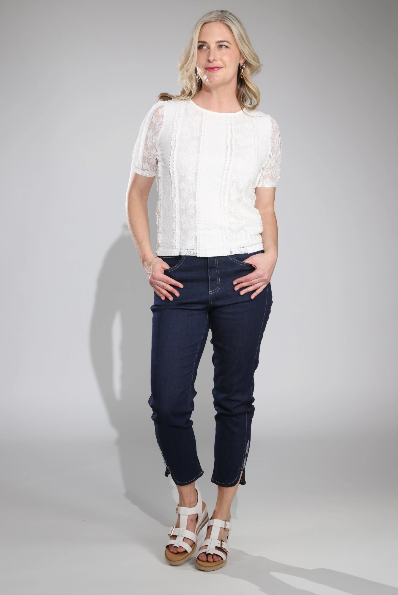 Capri Jeans | MID INDIGO | 6983C1 Stretch Classic Wear Comfy Classic High Quality