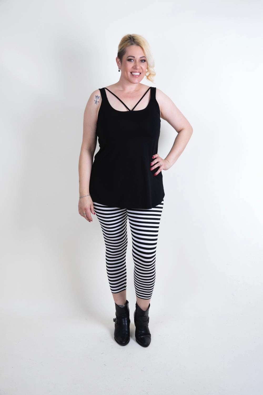 Cashews - C372/C577 Crop Stripe Tights Customizable length