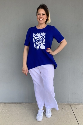 MinimalBranding Simple yet stylish Cashews - TOP142/F3 Print Flare Tee with Matisse Print