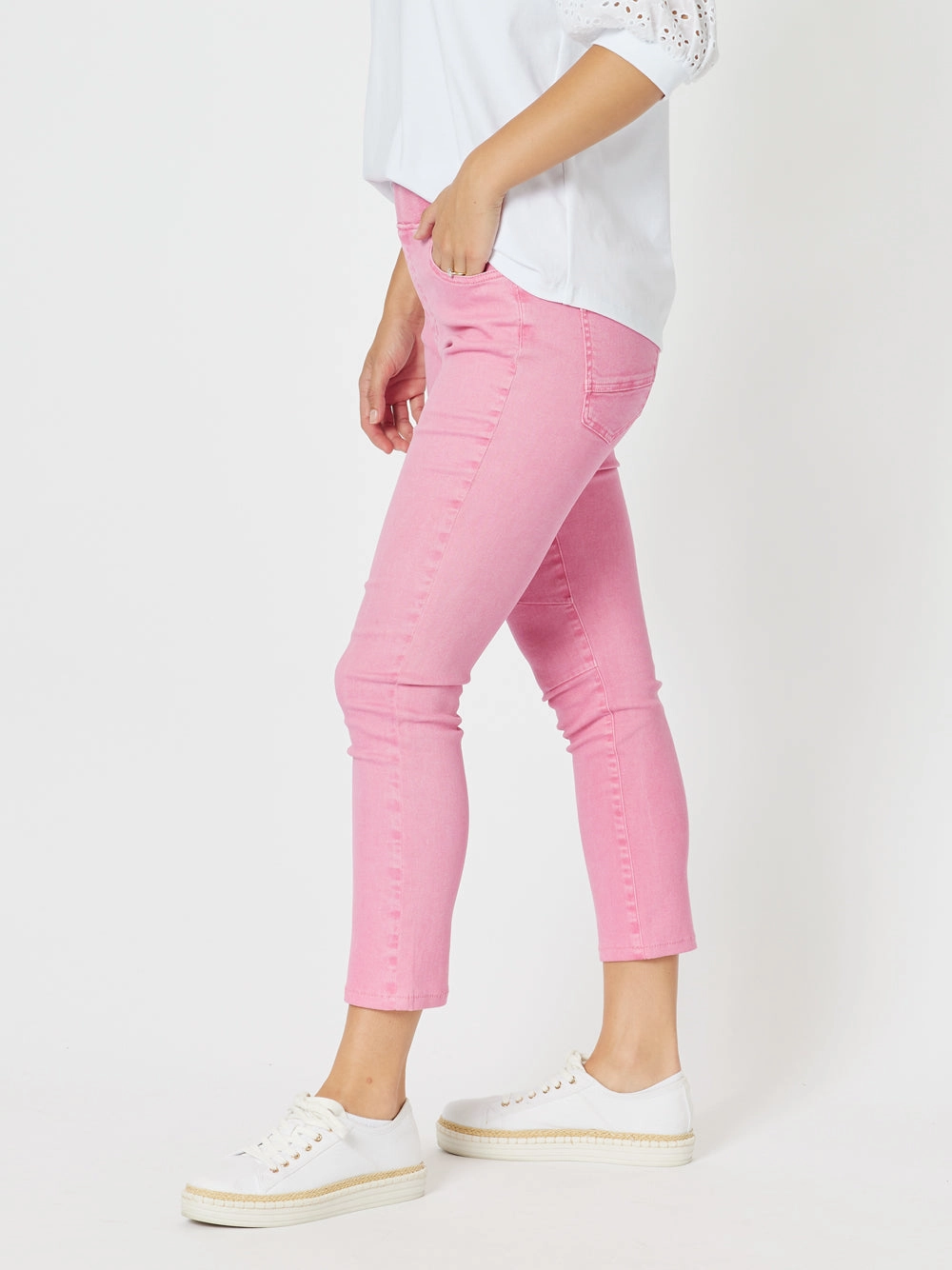 Threadz Bella Strech Jean Pink Eco Shopper Flexible Wear