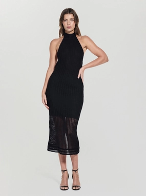 Polished Details Eco Black Sleeveless Monyca Midi Dress