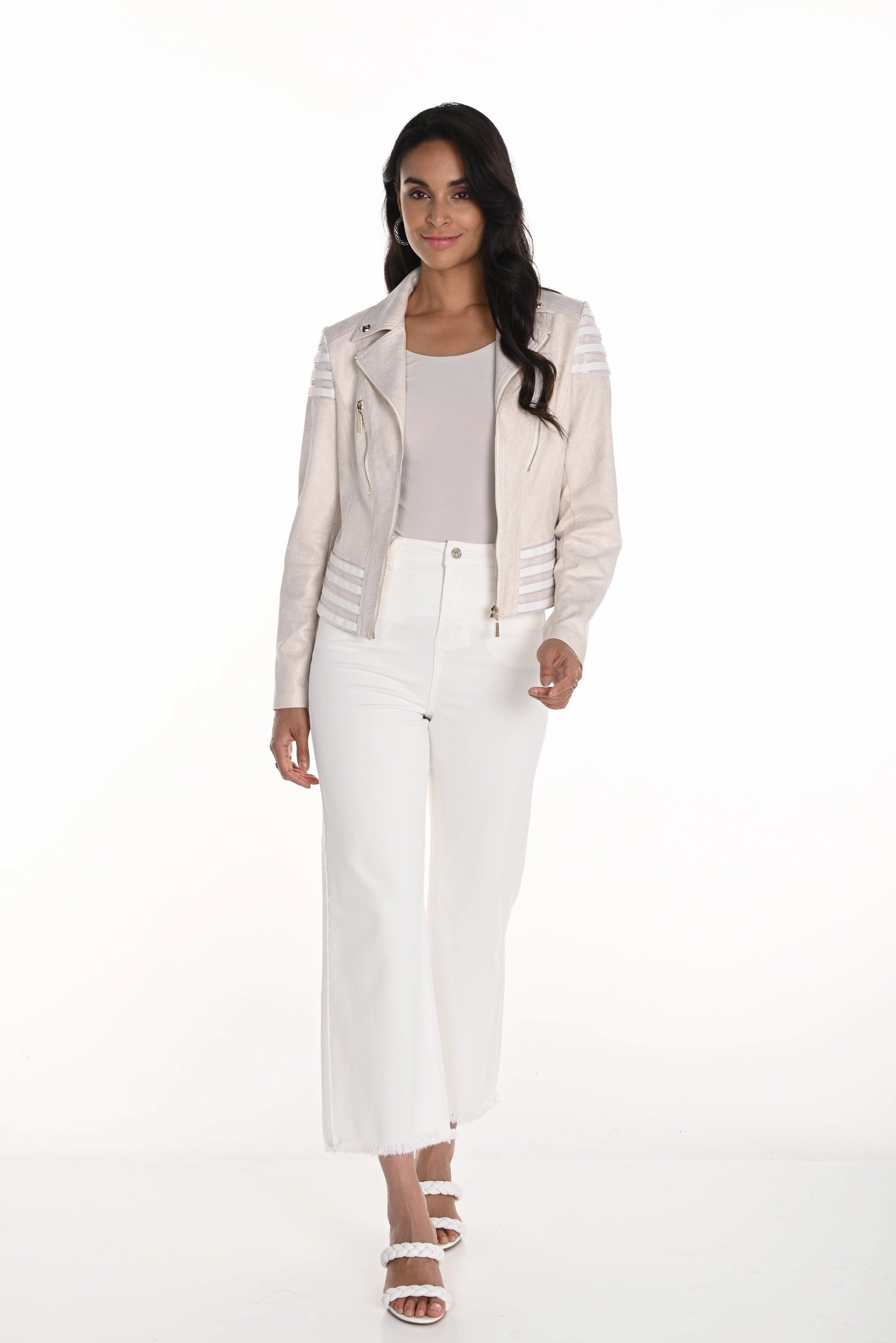 Frank Lyman - 256804U Denim Jean Raw Hem Layering Piece