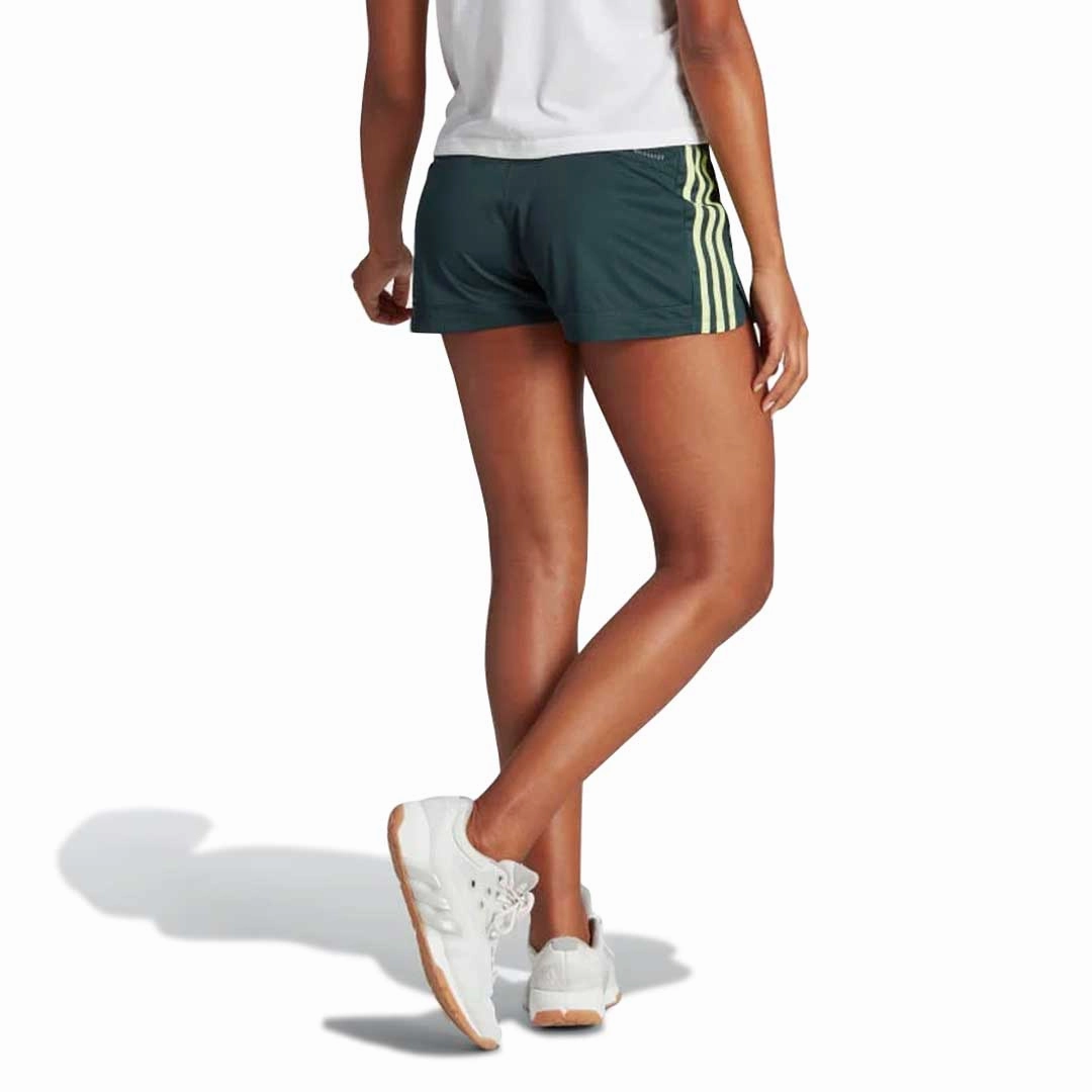 adidas - Women's Pacer 3-Stripes Knit Shorts (IK4351) Breathable Wear Fit Noise Reduciting Fabric