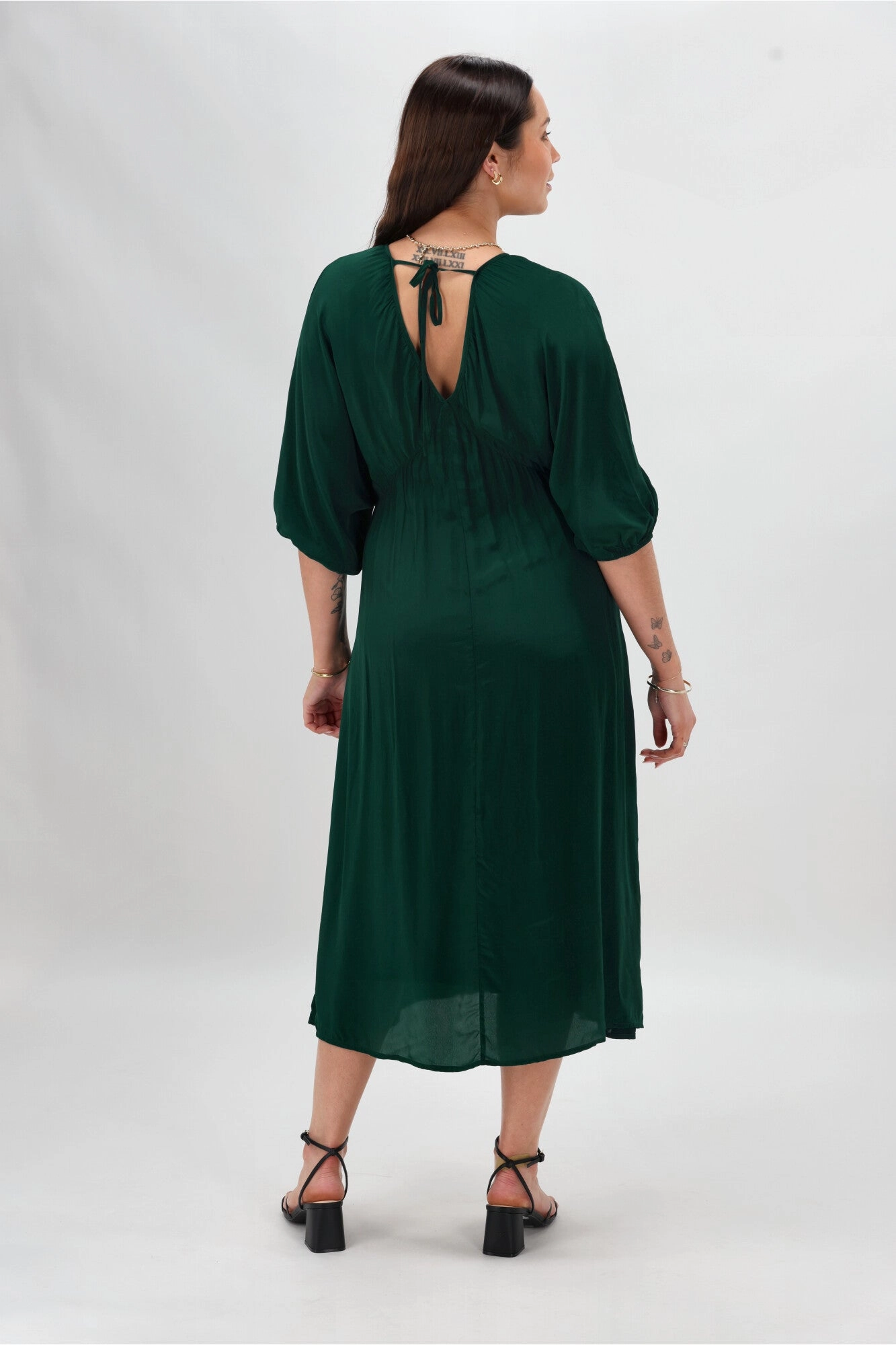 Light Shape Celebrations By Shine On Lorna Blouson Dress Emerald