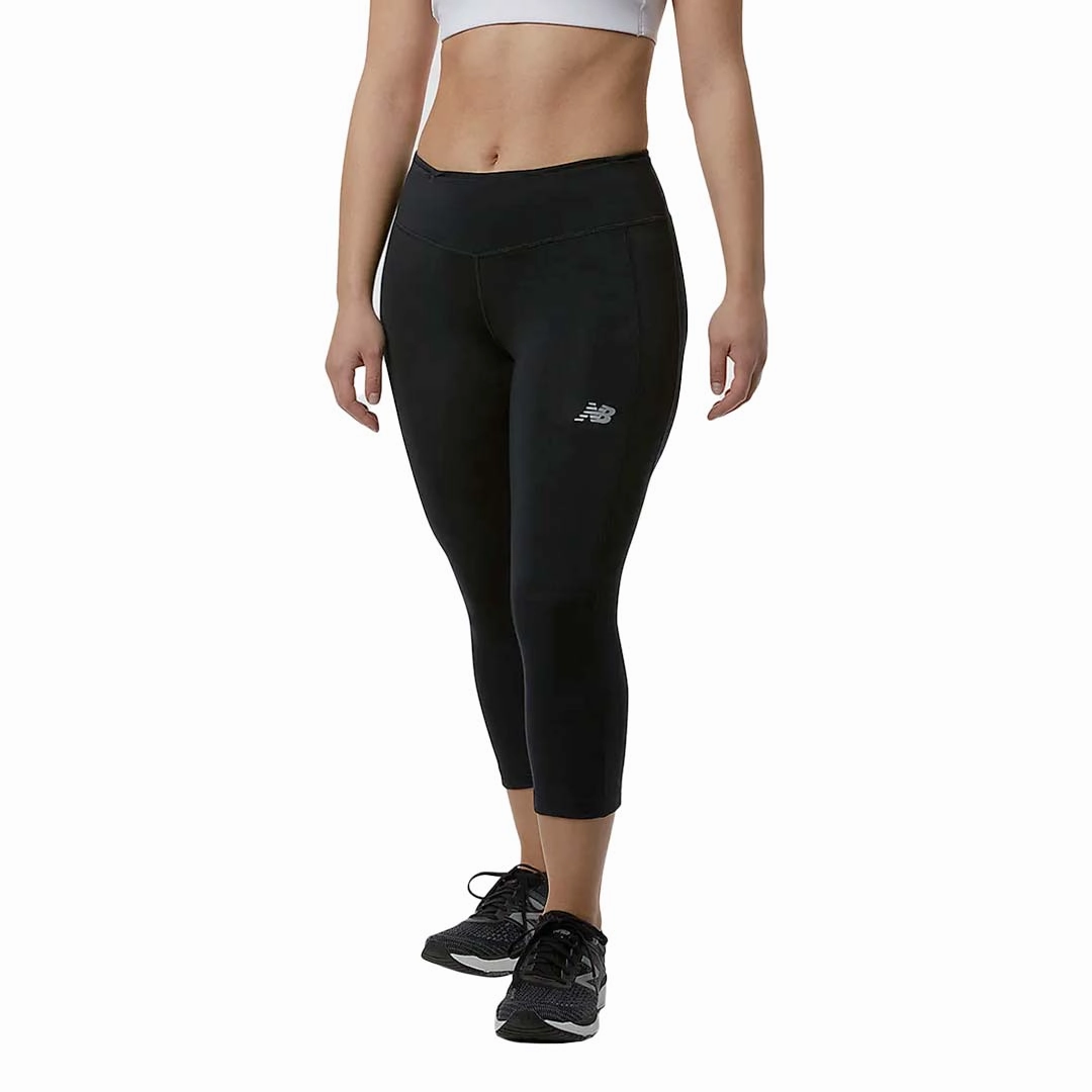 Sleek and Soft Body Fit New Balance - Women's Accelerate Capri Leggings (WP23239 BK)