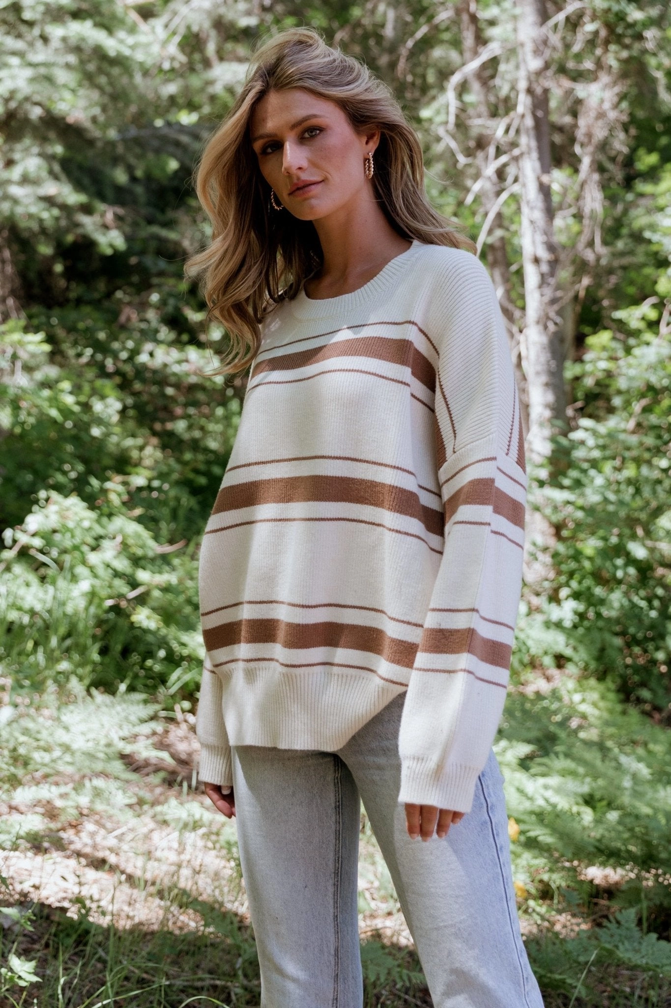 Charlie Striped Sweater | Taupe Smart Layers Premium Knitwear
