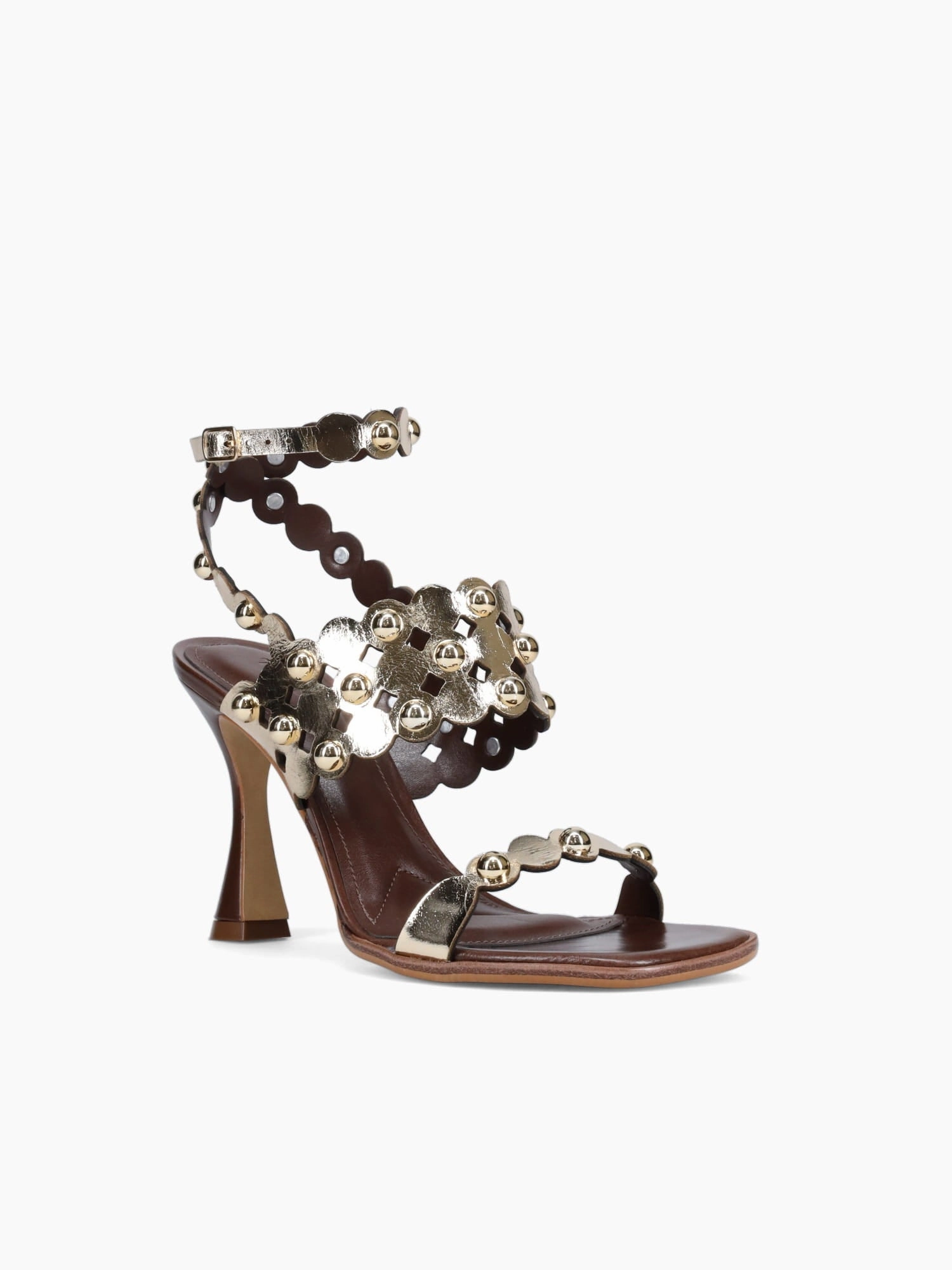 Ameline Gold Crystal Leather Men's footwear Soft Sandals