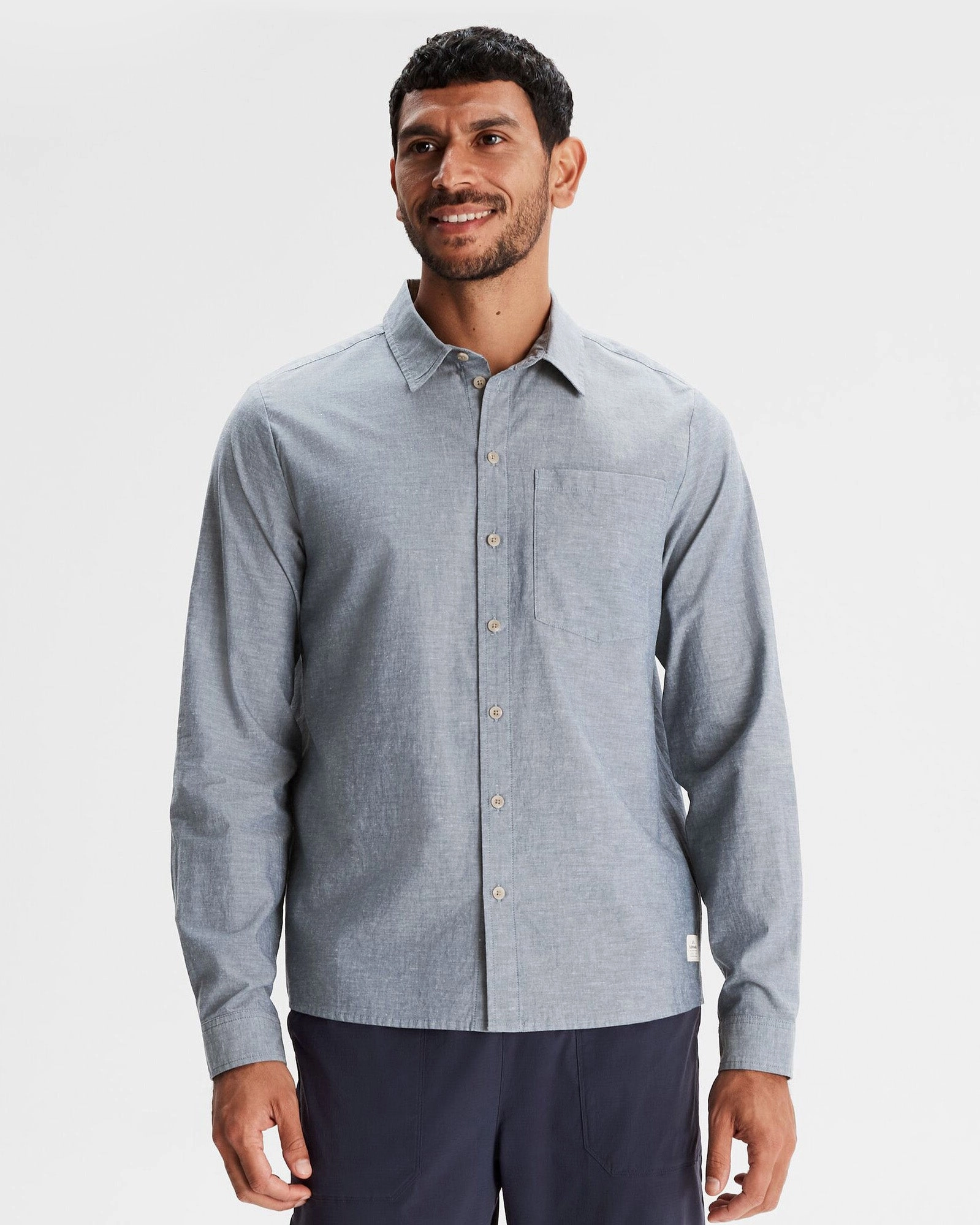 Men's Flaxton LT Long Sleeve Shirt - Chambray Blue Teen Fashion Weekend Outfit