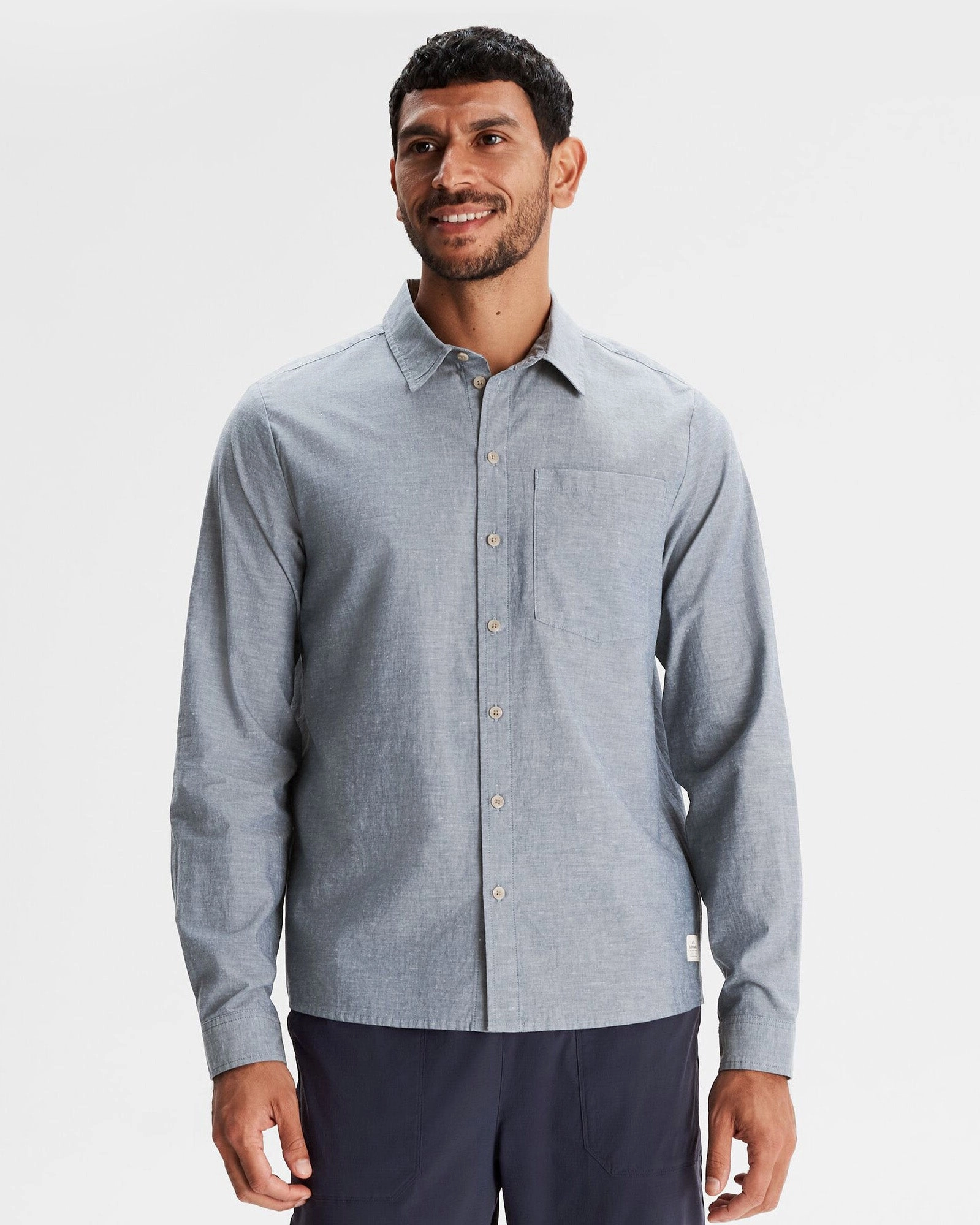 Cozy Option Men's Flaxton LT Long Sleeve Shirt - Chambray Blue