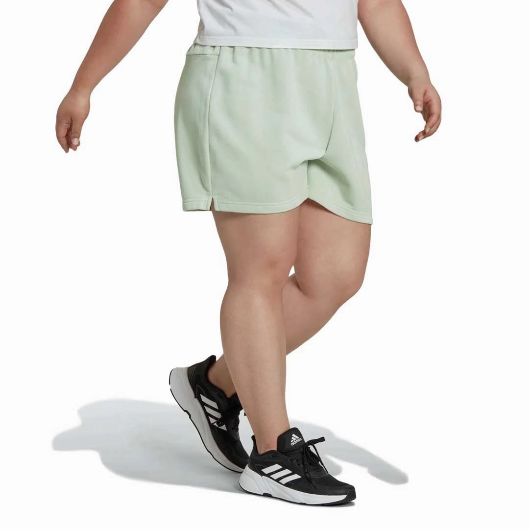 Stain Release Finish Bootcut shape adidas - Women's Linear French Terry Shorts (Plus Size) (HL4391)