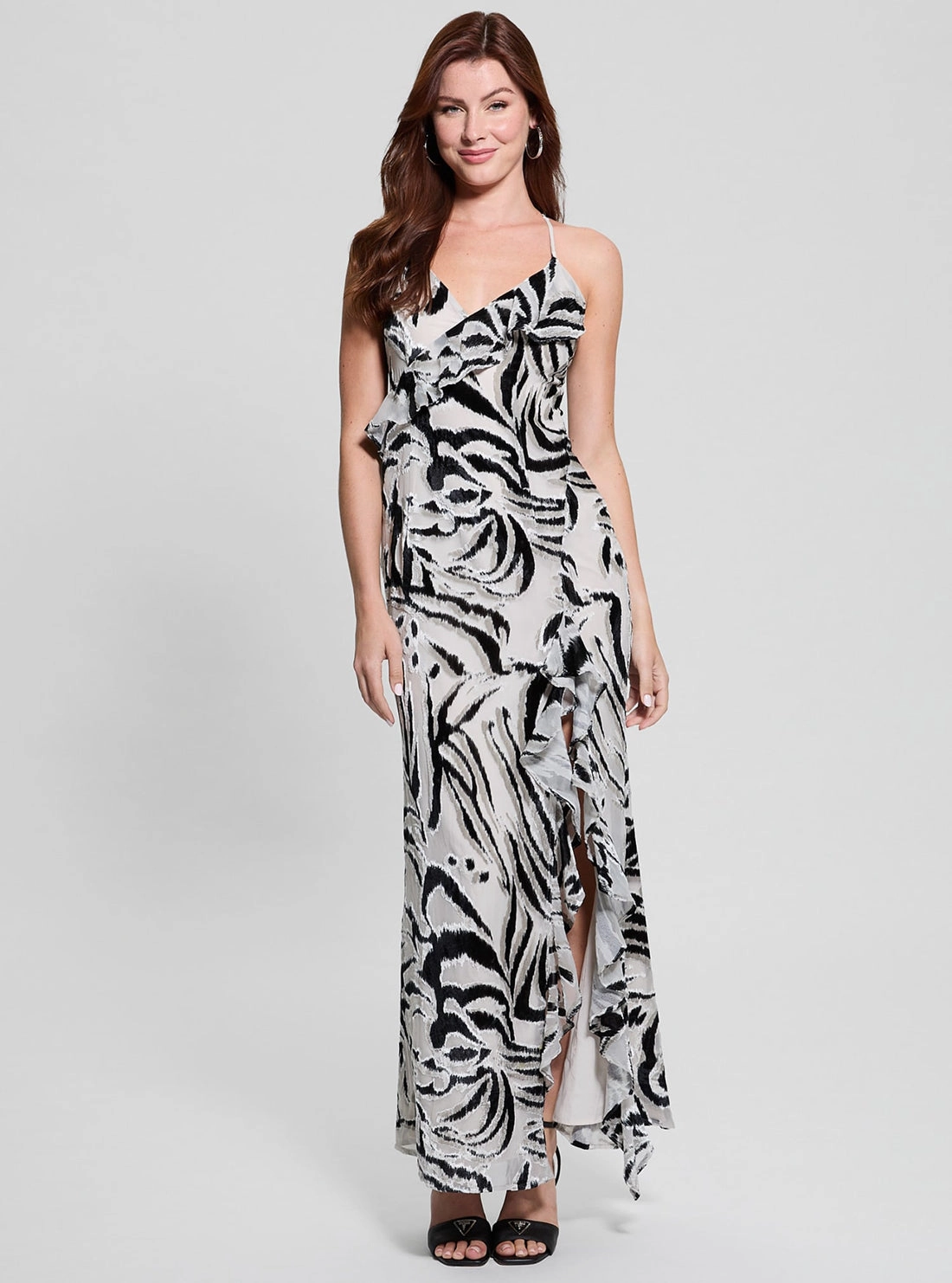 Relaxed Style Wear Zebra Print Lydie Maxi Dress