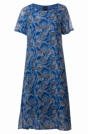 Cozy Tones Layering Comfort 100% Cotton Dress with side splits | BLUES GARDEN | 6274A1