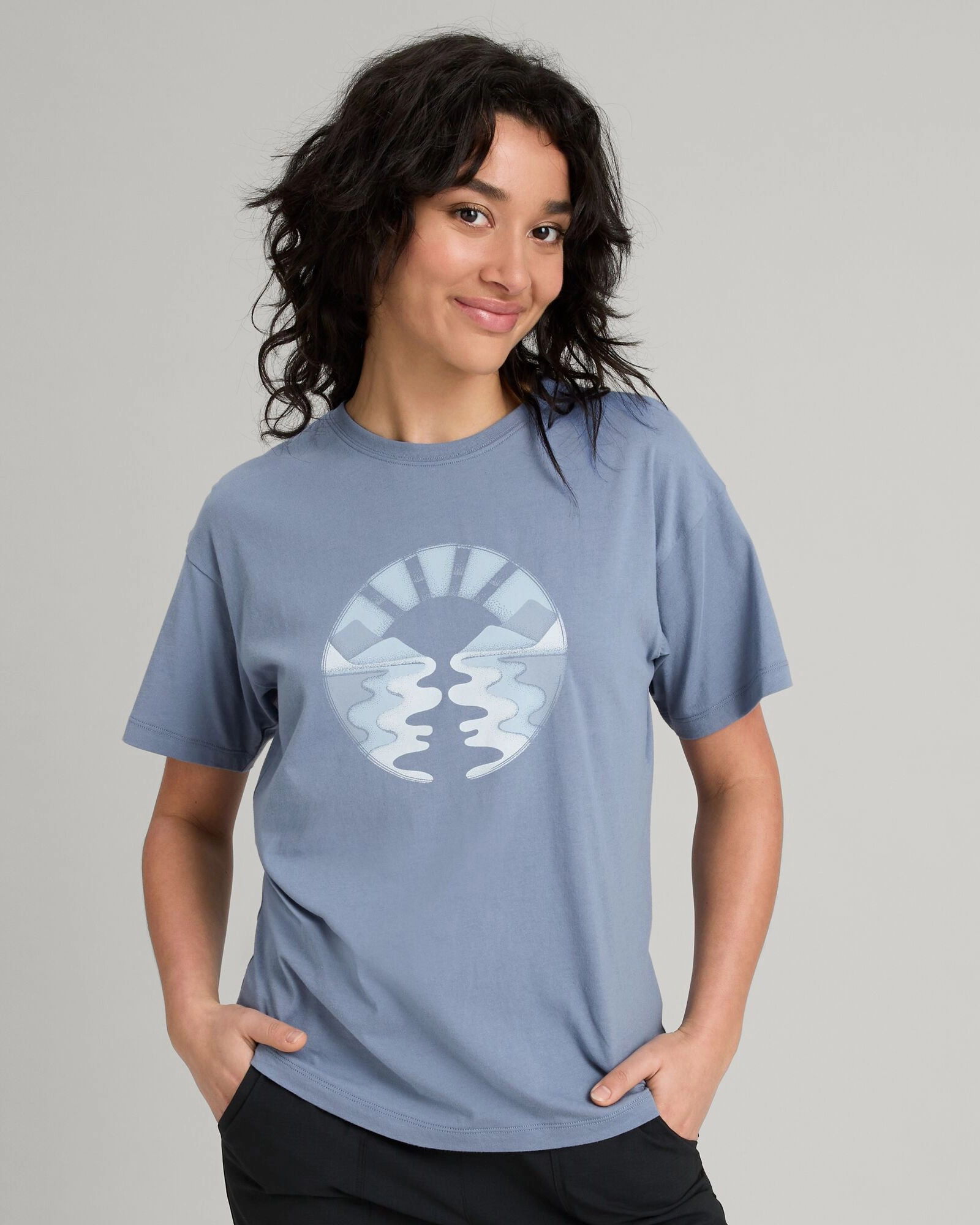 Women's Retro Sunset Organic Cotton T-shirt - At Twilight EcoFriendly Manufacturing LowImpact Dye Process