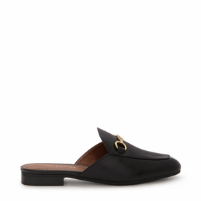 Minimal Color Pad Ease Vend?me Fleur black calfskin leather slipper loafers