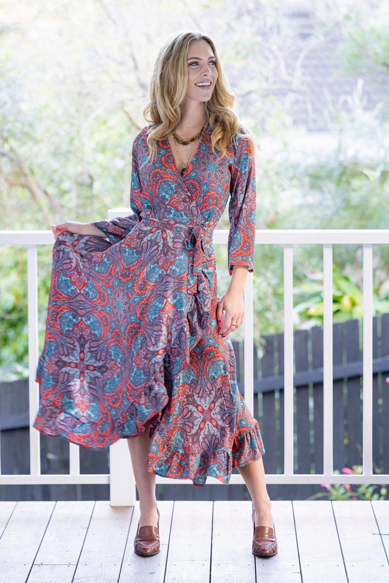 Classic Daily Cienna - Aya Wrap Dress Heathered Fabric Perfect Layer Wear
