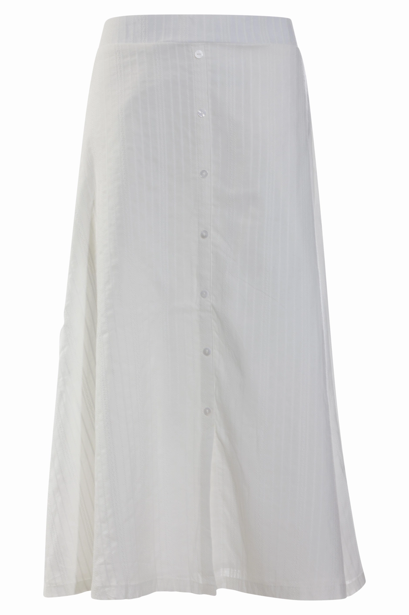 Casual Style 100% Cotton Stripe embossed Skirt | WHITE | 6125AR