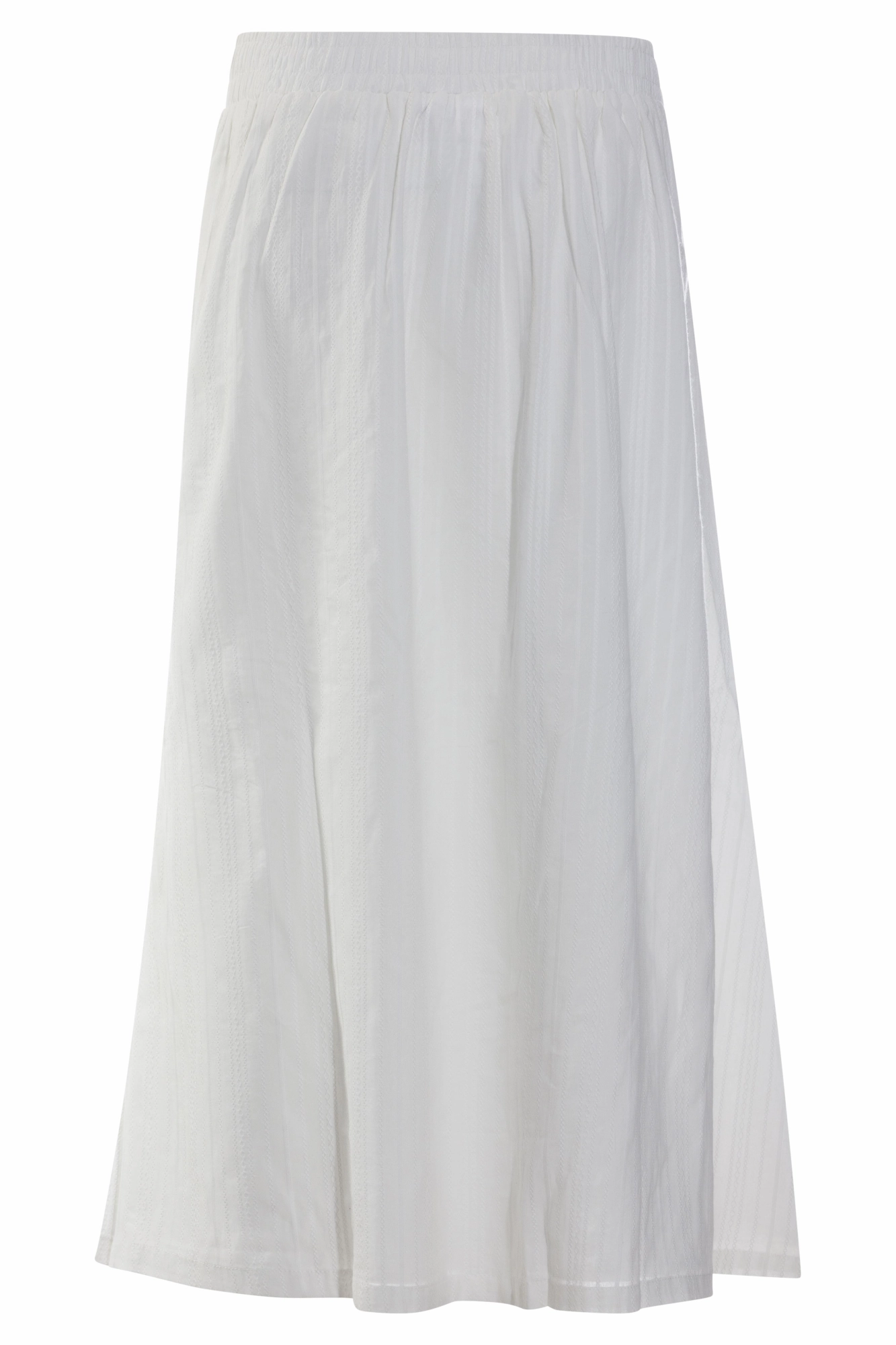 100% Cotton Stripe embossed Skirt | WHITE | 6125AR Easy Outfit