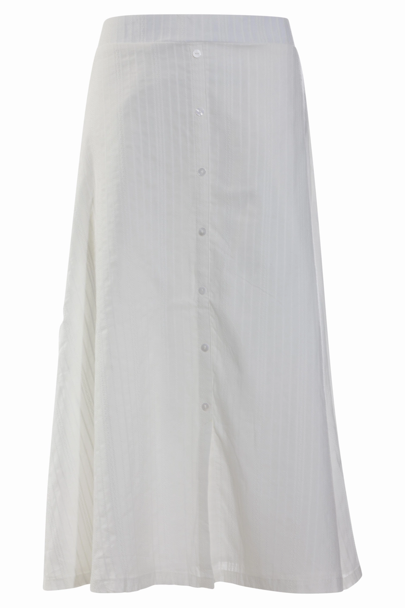 Leather Look Classic Fit 100% Cotton Stripe embossed Skirt | WHITE | 6125AR