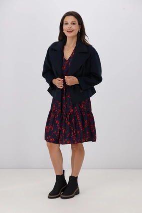 Cozy Design Gloss The Label Leigh Balloon Sleeve Dress Sumac Floral