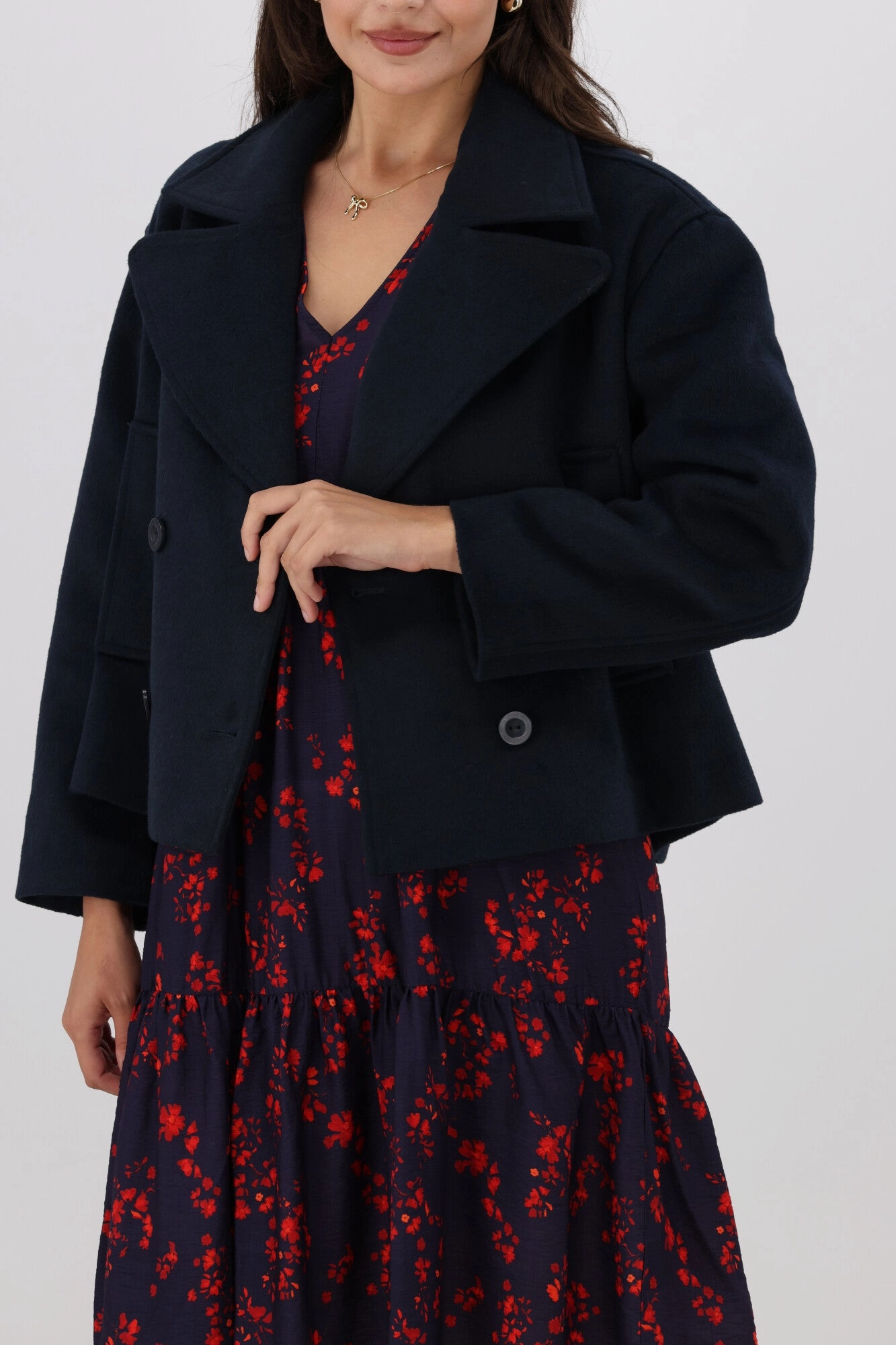 Mood Edge Gloss The Label Leigh Balloon Sleeve Dress Sumac Floral