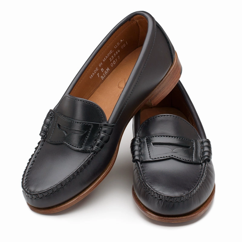 Women??s Beefroll Penny Loafers - Black Chromexcel Dark Hue