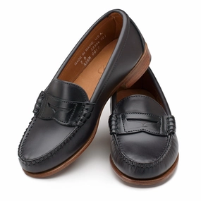 Women??s Beefroll Penny Loafers - Black Chromexcel Simple Aesthetic