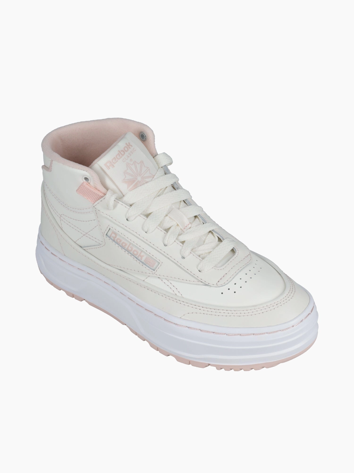 Club C Geo Mid Chalk Pink leather Non Restrictive Upper
