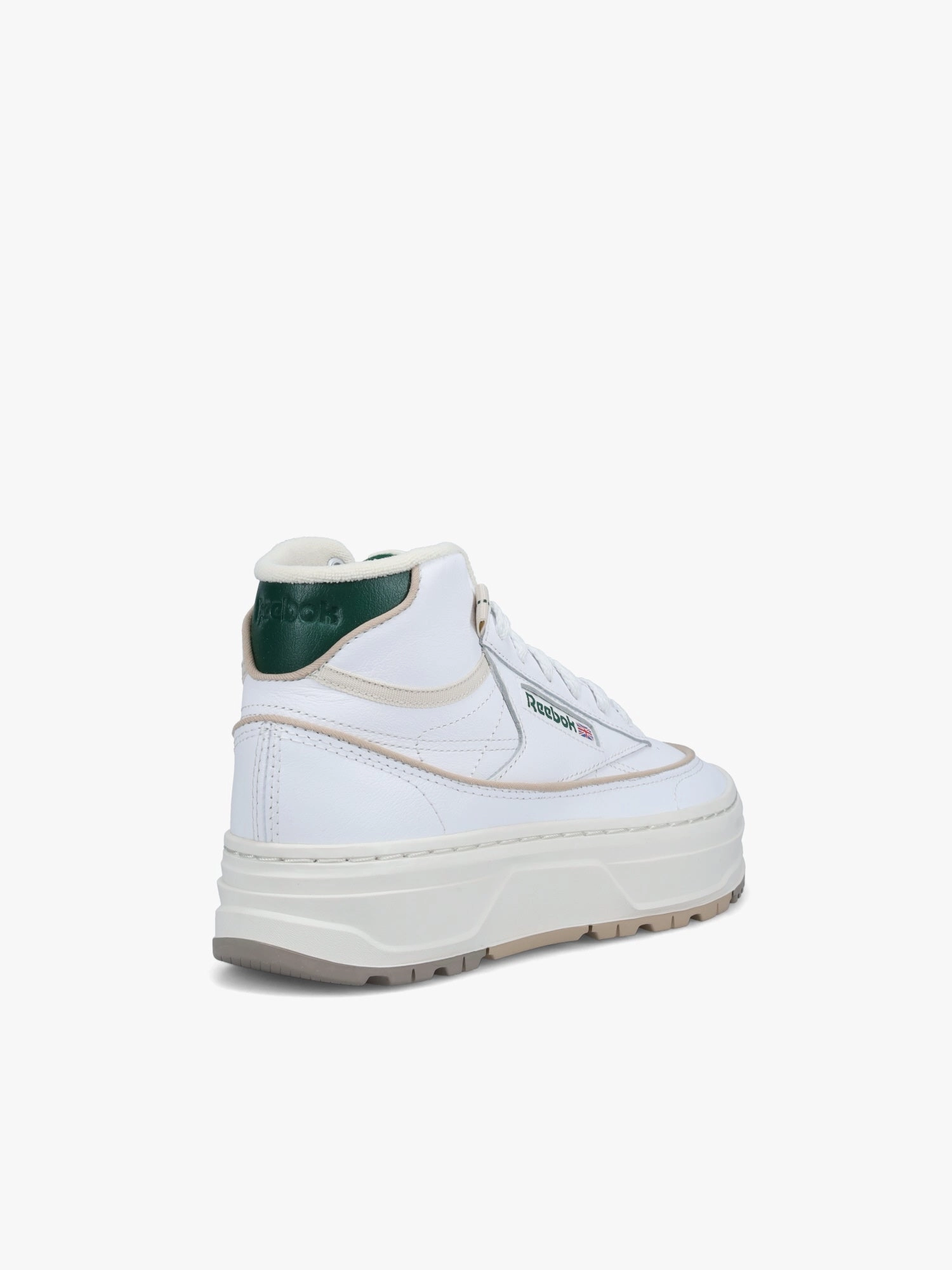 Club C Geo Mid White Rollbar Stabilizer Stretch Knit Upper