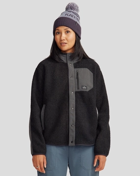 Double layer fabric Co-Z High Pile Women's Jacket v3 - Black Stingray