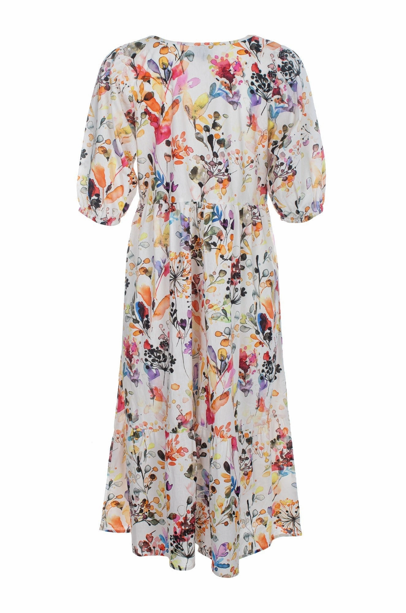Smart and Relaxed Midi Sundress | Watercolour Garden | 6521C1