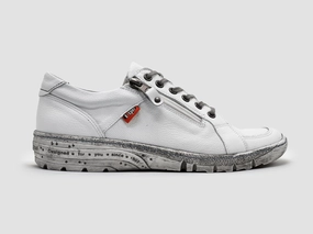 Secure Closure System Pressure Relief Zones Women's Everyday Zip-Up Leather Shoes - White