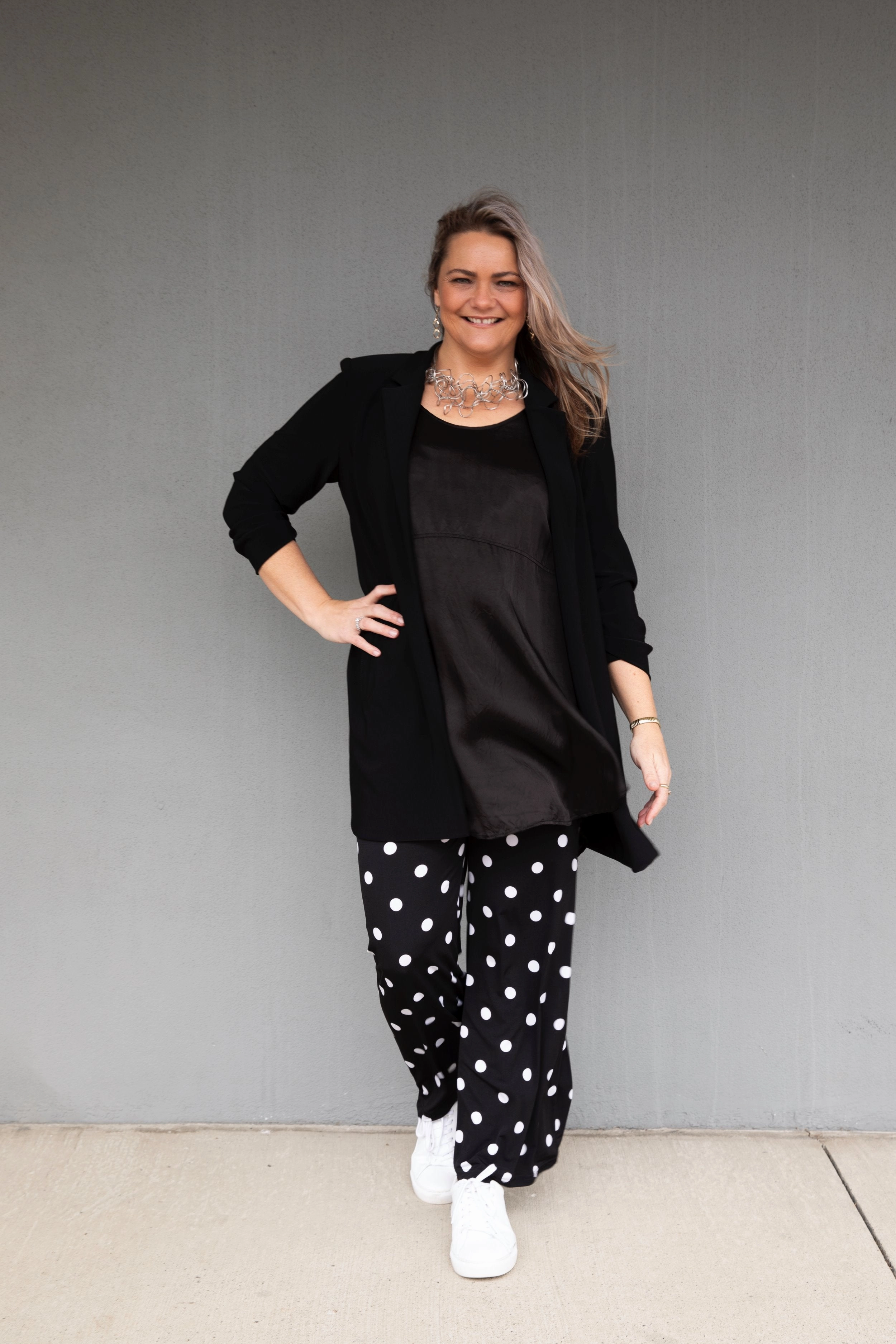 Swish - 242026 Wide Leg Spot Pant Sporty Comfort Fit Casual Vibe