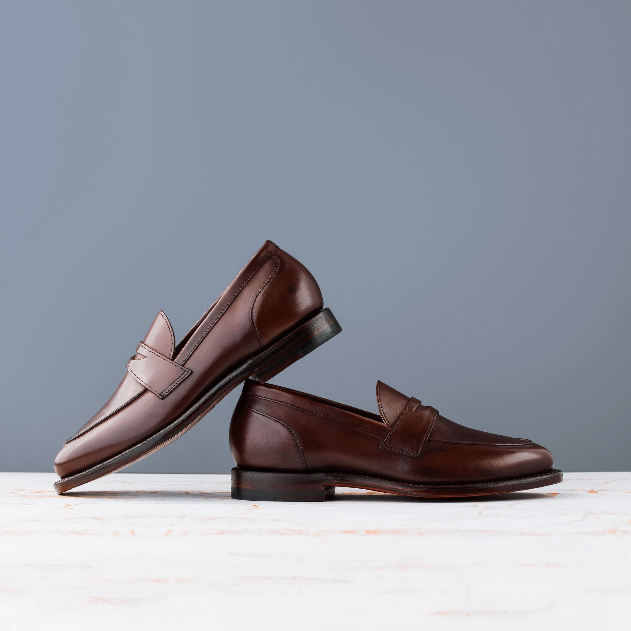 Slim Look Quiet Mode Clara Penny Loafer Tobacco Calf