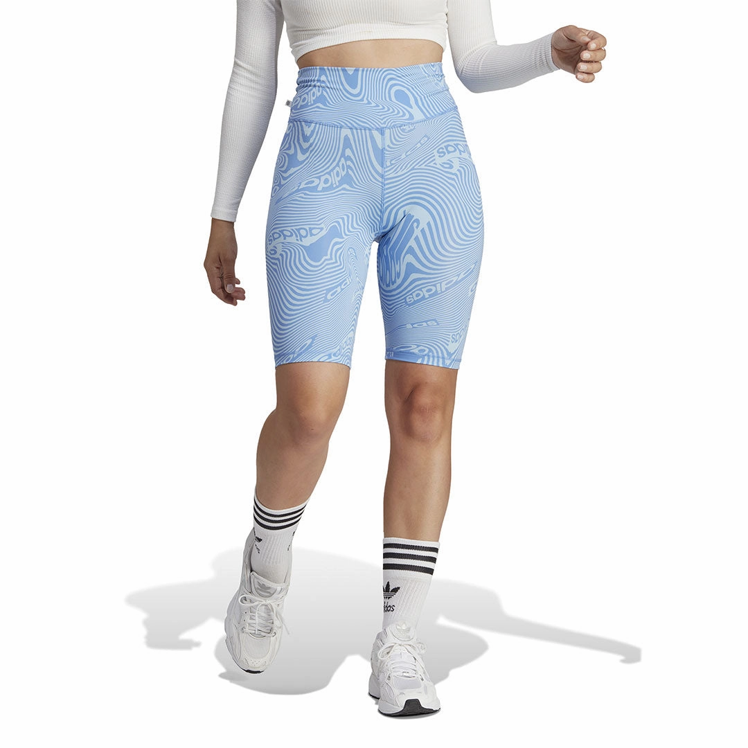 Workout-ready adidas - Women's Marble Print Bike Shorts (IC2267)
