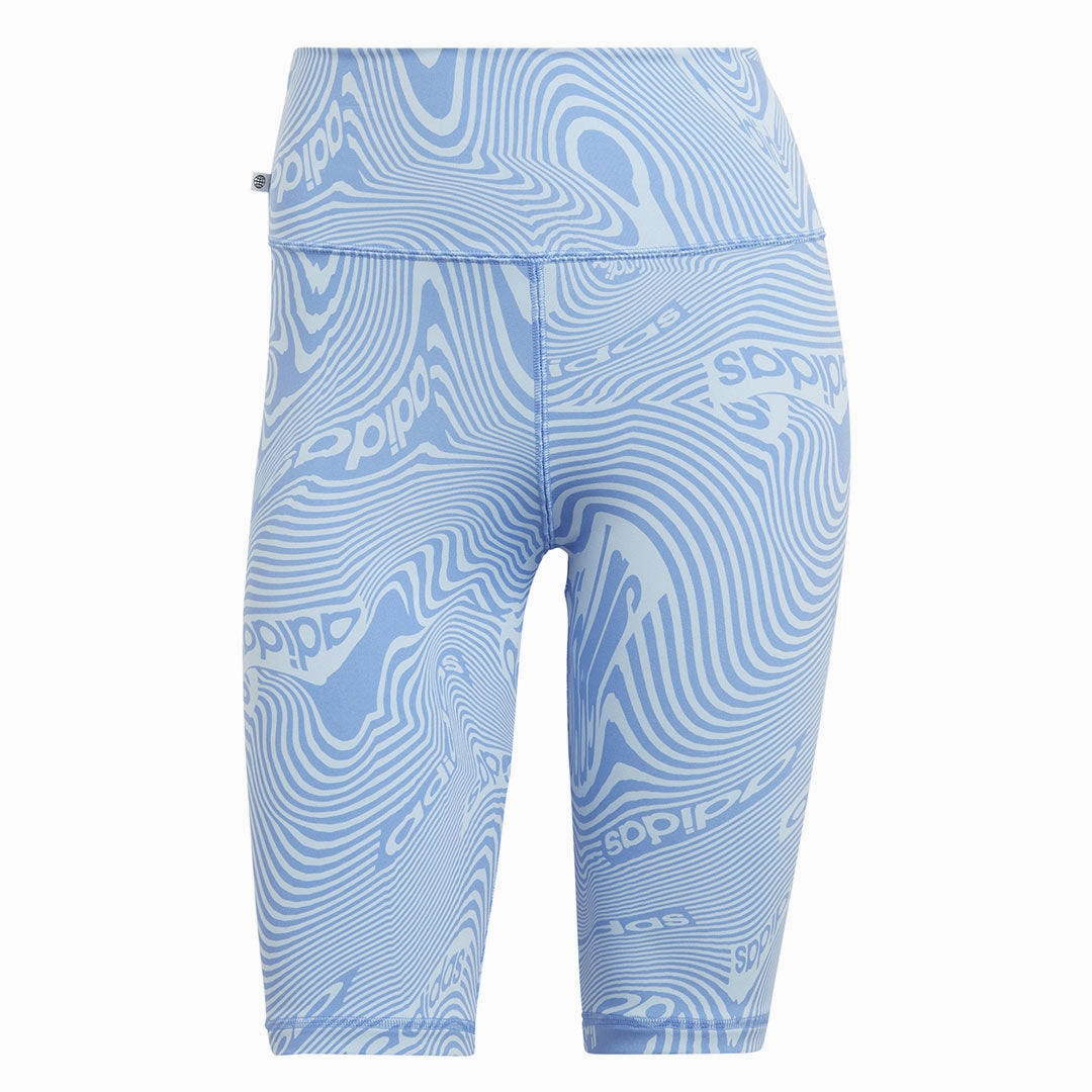 Stretch Support Fit Easy Movement adidas - Women's Marble Print Bike Shorts (IC2267)