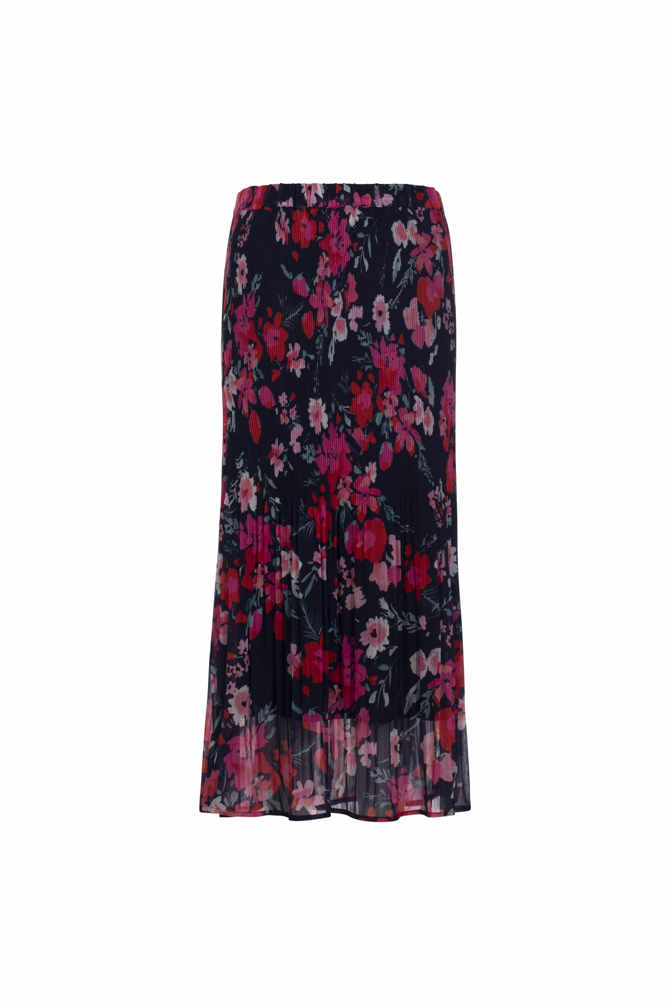 Weekend Ready Mini pleat Skirt with lining | Pink Navy Garden | 8578AR