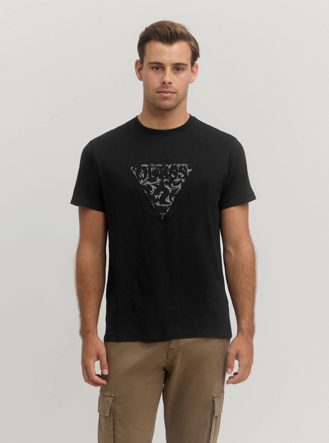 Sustainable Fabric Blend Abrasion Resistant Fabric Black Embroidered T-Shirt